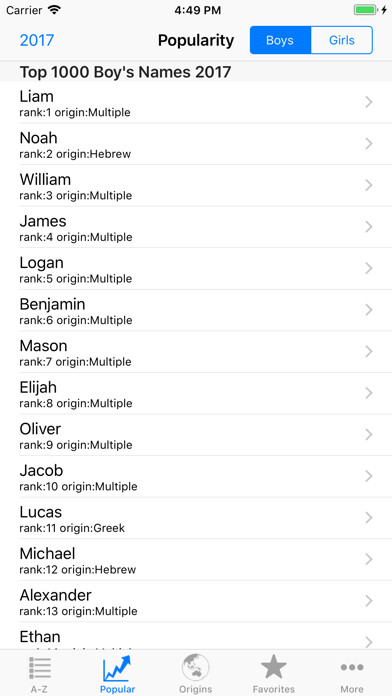 Emulate iPhone app Baby Names Generator Pro+ using MyAndroid Emulate iPhone app Baby Names Generator Pro+ using MyAndroid