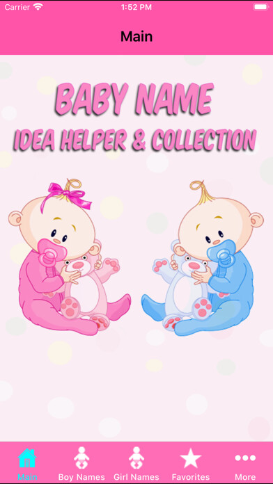 Emulate iPhone app Baby Names Helper & Collection using MyAndroid