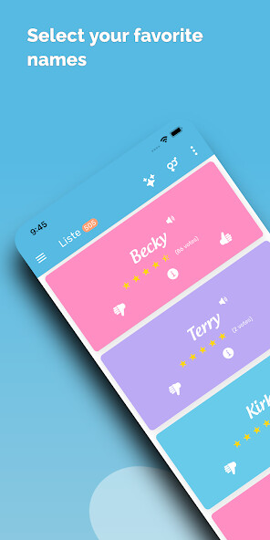 Emulate iPhone app Baby Name Together using MyAndroid