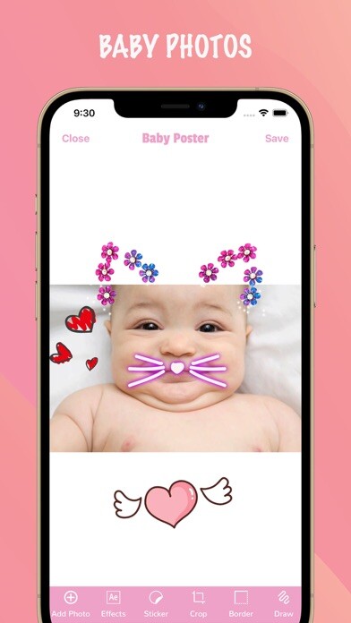Emulate iPhone app Baby Photo Editor: Baby Poster using MyAndroid