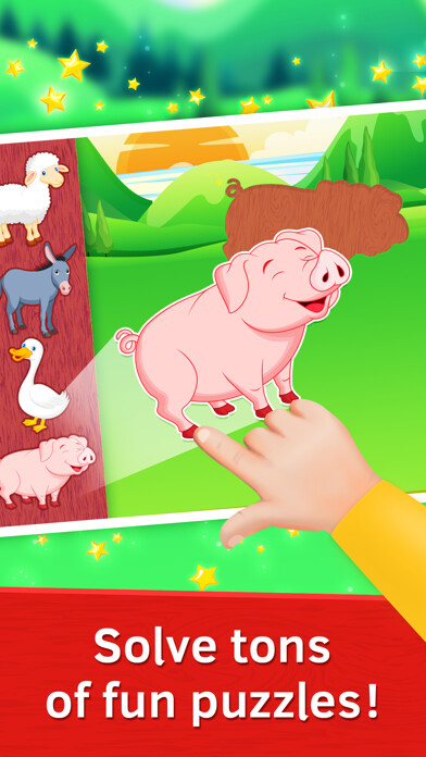Emulate iPhone app Baby Puzzles. Farm Animals using MyAndroid