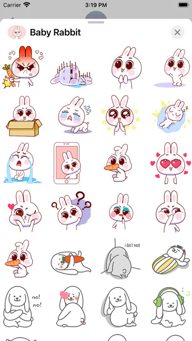 Emulate iPhone app Baby Rabbit Animated Stickers using MyAndroid Emulate iPhone app Baby Rabbit Animated Stickers using MyAndroid