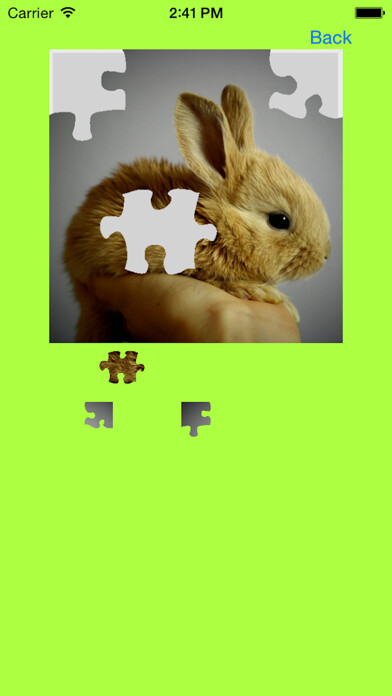 Emulate iPhone app Baby Rabbits Jigsaw Puzzles using MyAndroid