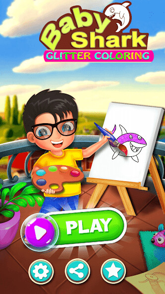 Run android online APK Baby Shark Glitter Coloring Game from MyAndroid or emulate Baby Shark Glitter Coloring Game using MyAndroid