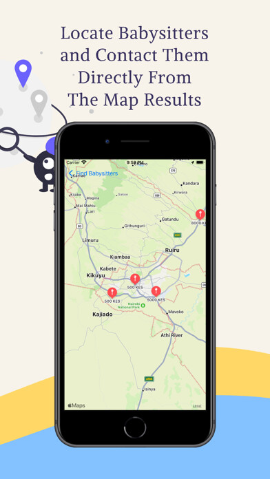 Emulate iPhone app Babysitter Finder using MyAndroid