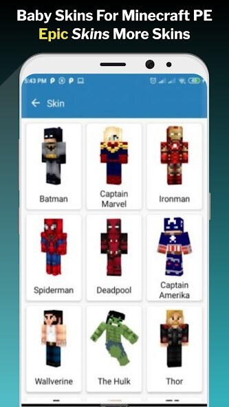 Run android online APK Baby Skins for Minecraft PE (MCPE) from MyAndroid or emulate Baby Skins for Minecraft PE (MCPE) using MyAndroid