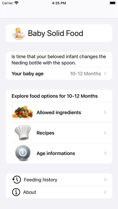 Emulate iPhone app Baby Solid Food using MyAndroid Emulate iPhone app Baby Solid Food using MyAndroid