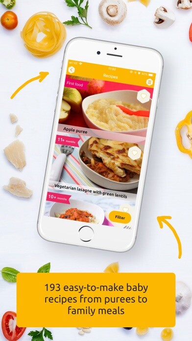 Emulate iPhone app Baby weaning and recipes using MyAndroid
