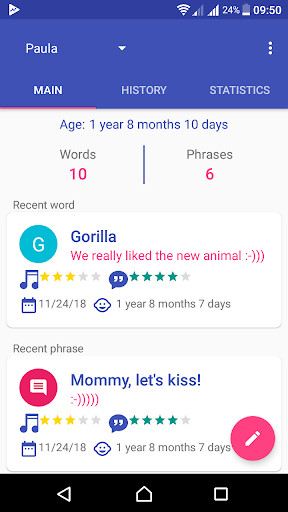 Run android online APK Baby Words - speech and language development diary from MyAndroid or emulate Baby Words - speech and language development diary using MyAndroid