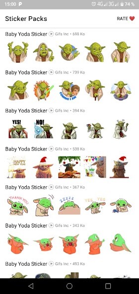Run android online APK Baby Yoda Stickers WAStickerAp from MyAndroid or emulate Baby Yoda Stickers WAStickerAp using MyAndroid