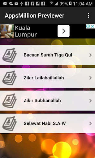 Run android online APK BACAAN TIGA QUL ~ AL-IKHLAS, AL-FALAQ DAN AN-NAS from MyAndroid or emulate BACAAN TIGA QUL ~ AL-IKHLAS, AL-FALAQ DAN AN-NAS using MyAndroid