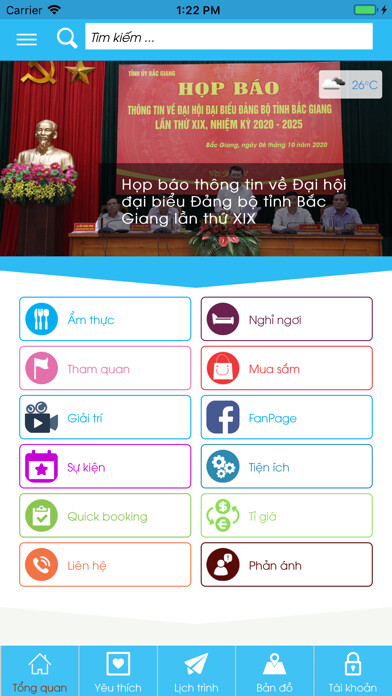 Emulate iPhone app Bac Giang Tourism using MyAndroid