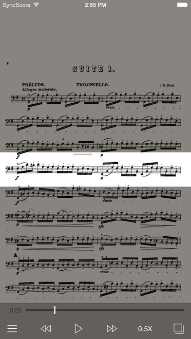 Emulate iPhone app Bach Cello Suites - SyncScore using MyAndroid Emulate iPhone app Bach Cello Suites - SyncScore using MyAndroid