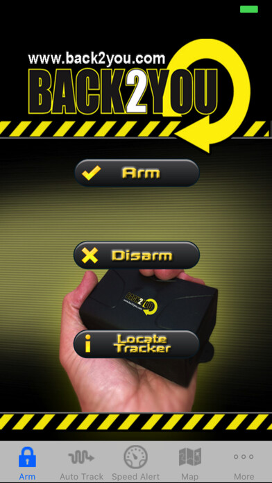 Emulate iPhone app Back2you.com GPS tracker app using MyAndroid