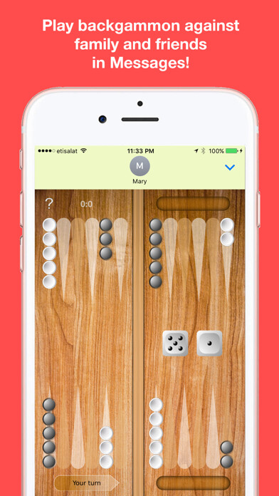 Emulate iPhone app Backgammon Match using MyAndroid