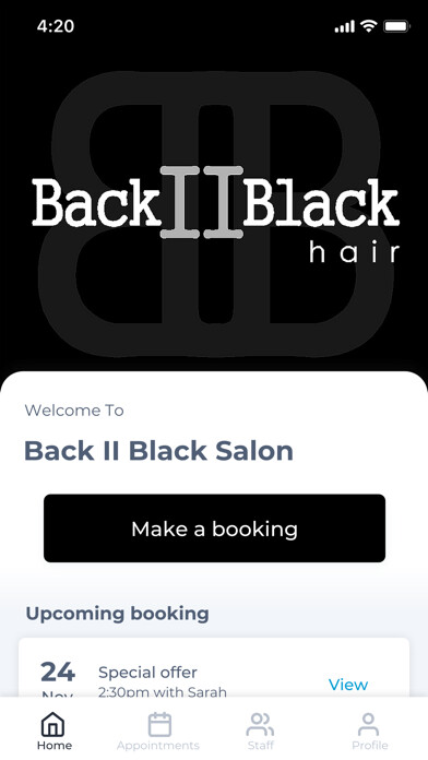 Emulate iPhone app Back II Black Salon using MyAndroid Emulate iPhone app Back II Black Salon using MyAndroid