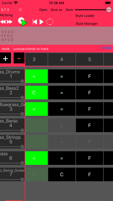 Emulate iPhone app Backing Track Stylecreator using MyAndroid