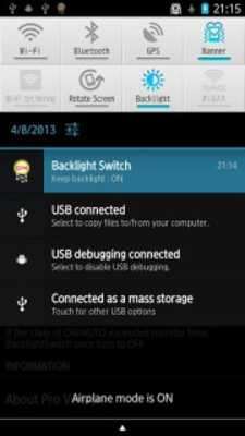 Emulate Android APK Backlight Switch