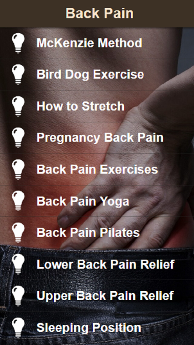 Emulate iPhone app Back Pain Relief - Exercise for Low Back Pain and Neck Pain using MyAndroid