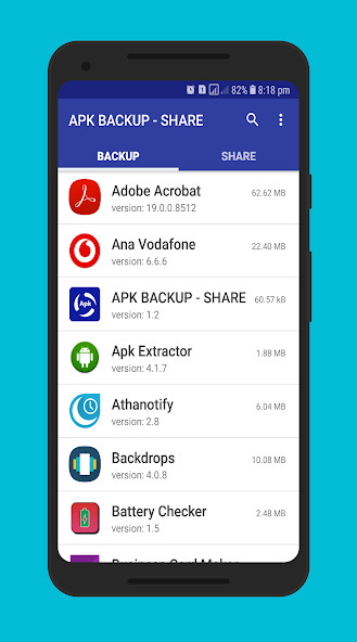 Run android online APK  Backup, Share  Extractor from MyAndroid or emulate  Backup, Share  Extractor using MyAndroid