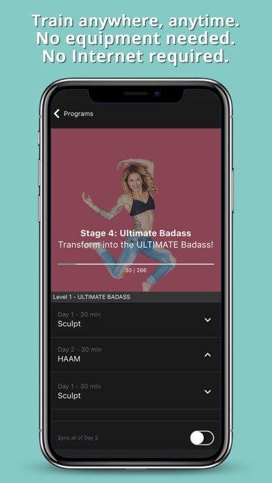 Emulate iPhone app Badass Body X Fitness using MyAndroid