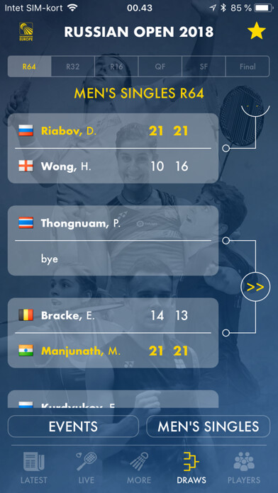 Emulate iPhone app Badminton Live - rank & scores using MyAndroid Emulate iPhone app Badminton Live - rank & scores using MyAndroid