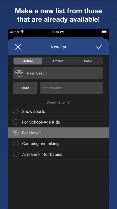 Emulate iPhone app Baggage planner using MyAndroid