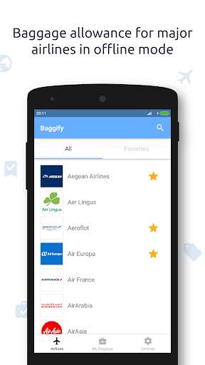 Run android online APK Baggify - airlines baggage allowance from MyAndroid or emulate Baggify - airlines baggage allowance using MyAndroid