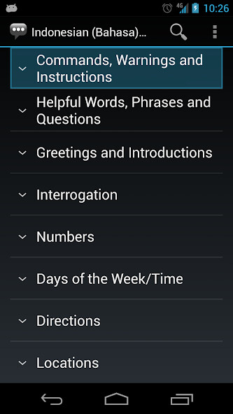 Run android online APK Bahasa Indonesian Phrases from MyAndroid or emulate Bahasa Indonesian Phrases using MyAndroid