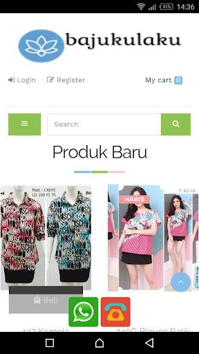 Run android online APK bajukulaku from MyAndroid or emulate bajukulaku using MyAndroid