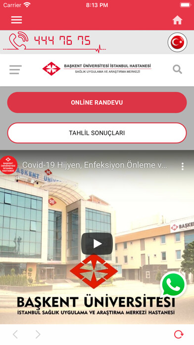 Emulate iPhone app Başkent Sağlık using MyAndroid
