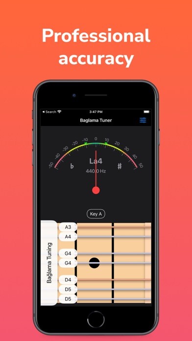 Emulate iPhone app Bağlama Tuner using MyAndroid Emulate iPhone app Bağlama Tuner using MyAndroid