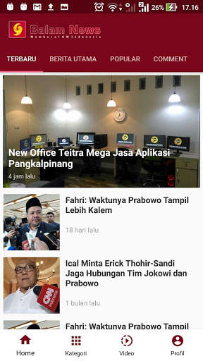 Run android online APK Balam News - Berita Informatif Bangka Belitung from MyAndroid or emulate Balam News - Berita Informatif Bangka Belitung using MyAndroid