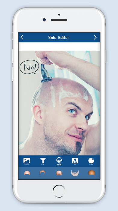 Emulate iPhone app Bald Editor : Hipster Style using MyAndroid Emulate iPhone app Bald Editor : Hipster Style using MyAndroid