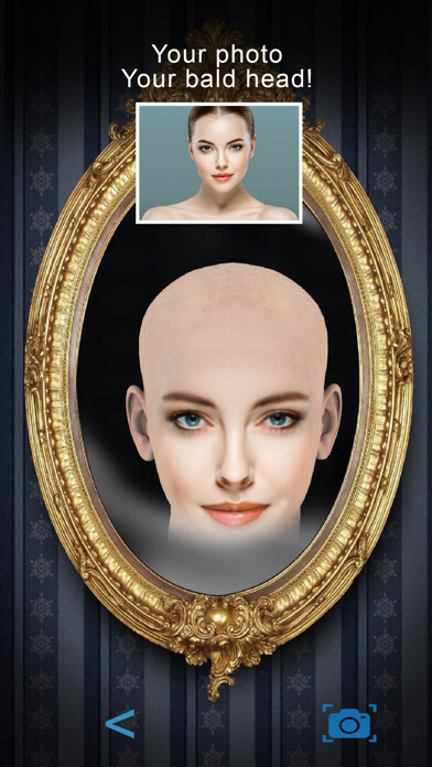 Emulate iPhone app Bald Mirror selfie maker using MyAndroid