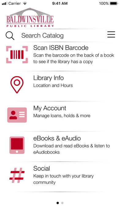 Emulate iPhone app Baldwinsville Public Library using MyAndroid Emulate iPhone app Baldwinsville Public Library using MyAndroid