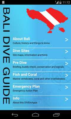 Emulate Android APK Bali Dive Guide