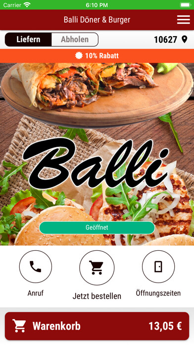 Emulate iPhone app Balli Döner und Burger using MyAndroid Emulate iPhone app Balli Döner und Burger using MyAndroid