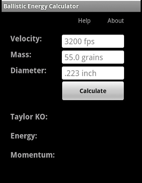 Emulate Android APK Ballistic Energy Calc Emulate Android APK Ballistic Energy Calc