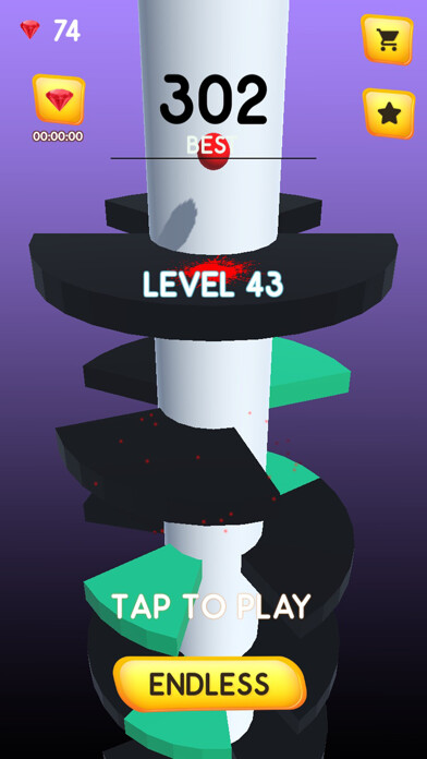 Emulate iPhone app Ball Jumping on Tower using MyAndroid