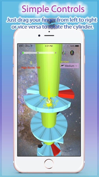 Emulate iPhone app Ball Jump - Tower Fall using MyAndroid