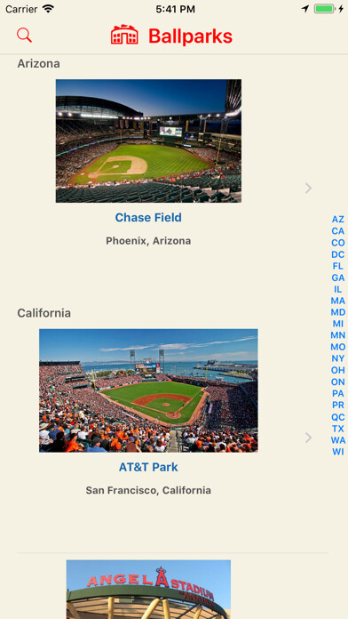 Emulate iPhone app Ballparks of Baseball using MyAndroid