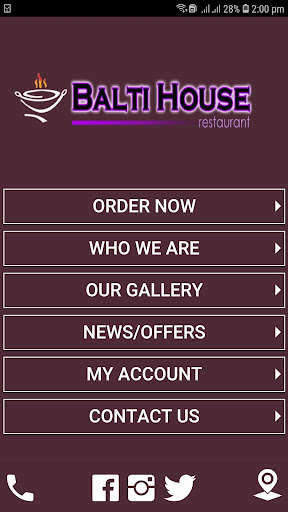 Emulate Android APK Balti House Restaurant