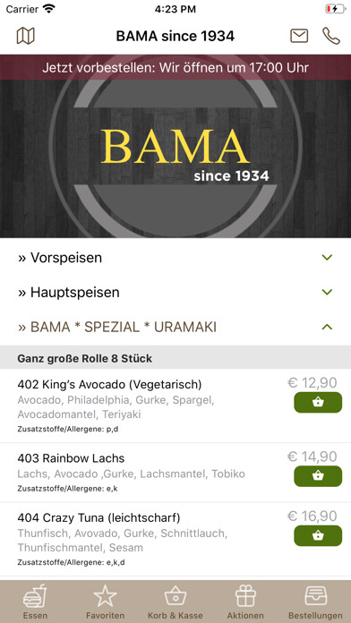 Emulate iPhone app BAMA since 1934 (Sushi-Asia) using MyAndroid Emulate iPhone app BAMA since 1934 (Sushi-Asia) using MyAndroid