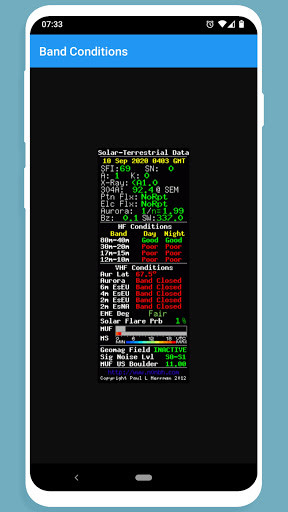 Run android online APK Band Conditions from MyAndroid or emulate Band Conditions using MyAndroid