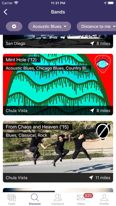 Emulate iPhone app BandFriend - Find Musicians using MyAndroid