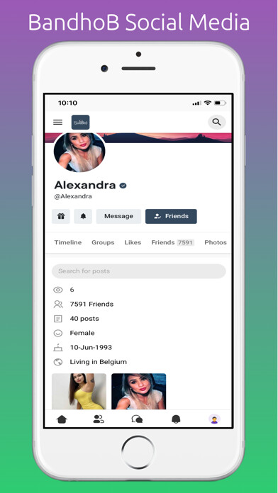 Emulate iPhone app BandhoB Social Media using MyAndroid