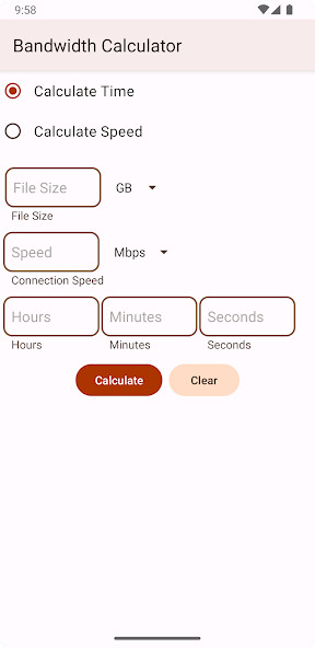 Run android online APK Bandwidth Calculator from MyAndroid or emulate Bandwidth Calculator using MyAndroid