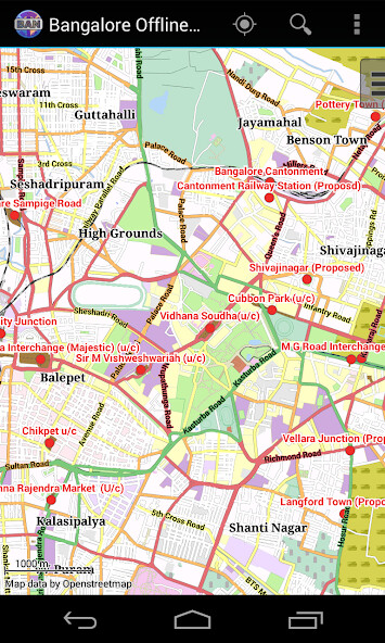 Emulate Android APK Bangalore Offline City Map