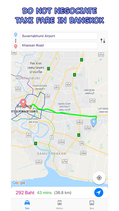 Emulate iPhone app Bangkok Taxi Fare Calculator using MyAndroid Emulate iPhone app Bangkok Taxi Fare Calculator using MyAndroid